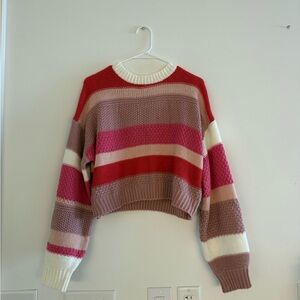 SHEIN Colorful Striped Crew Neck Sweater